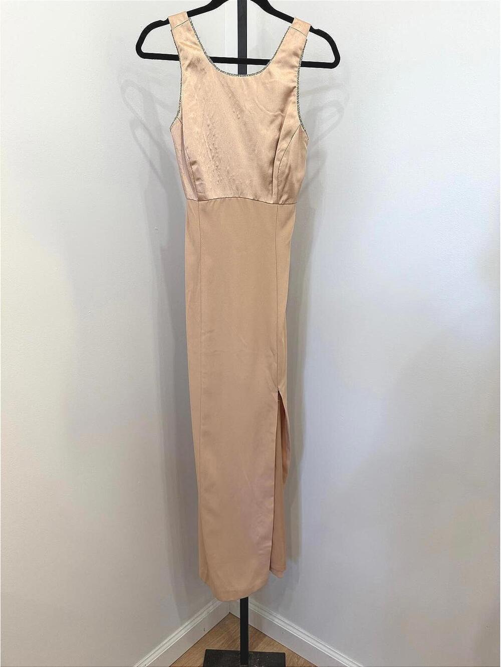 Vintage NWT Gantos Night Way Size 8 Elegant Sleeveless Maxi Dress with Side Slit